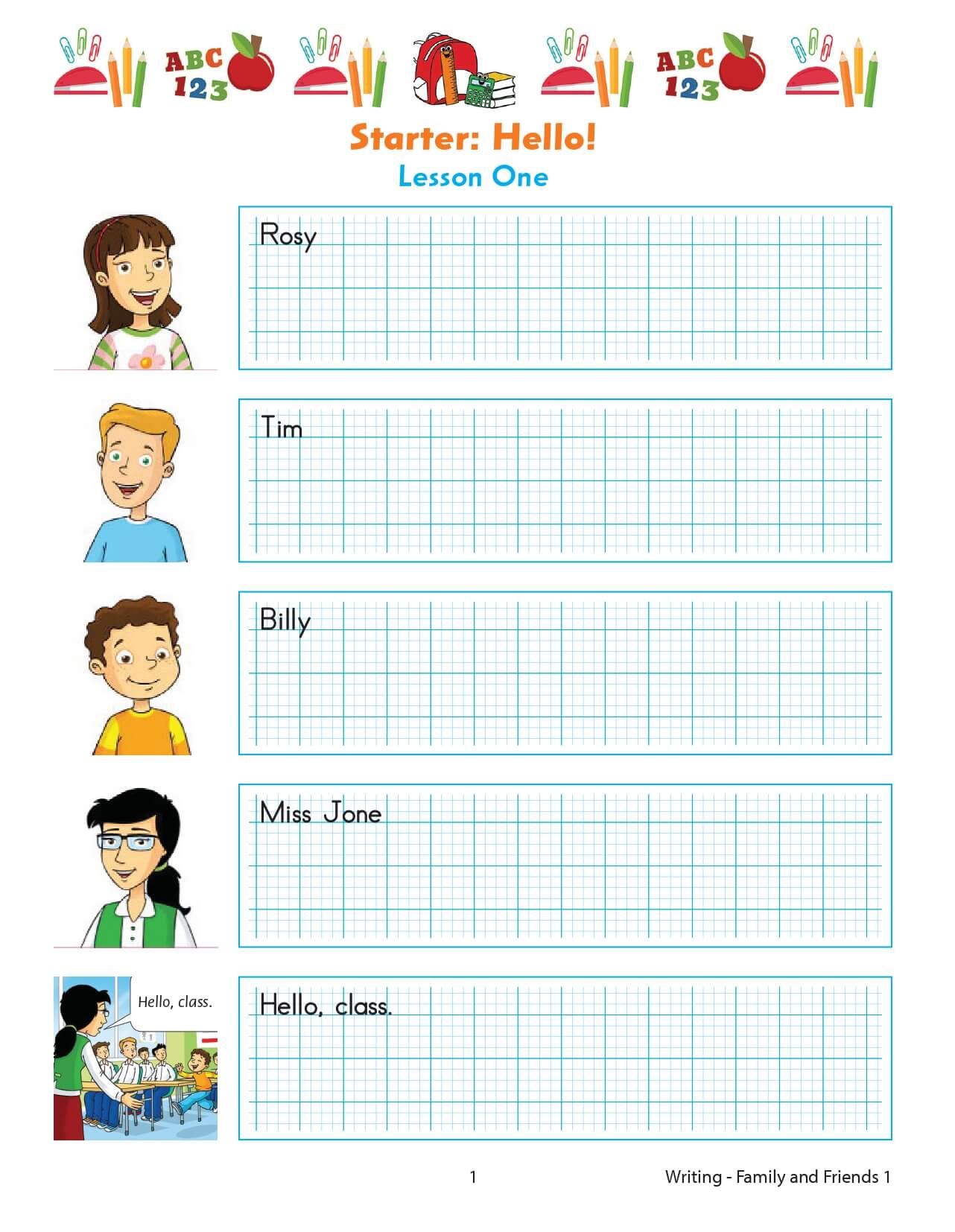 Family and Friends 1 Writing 2nd