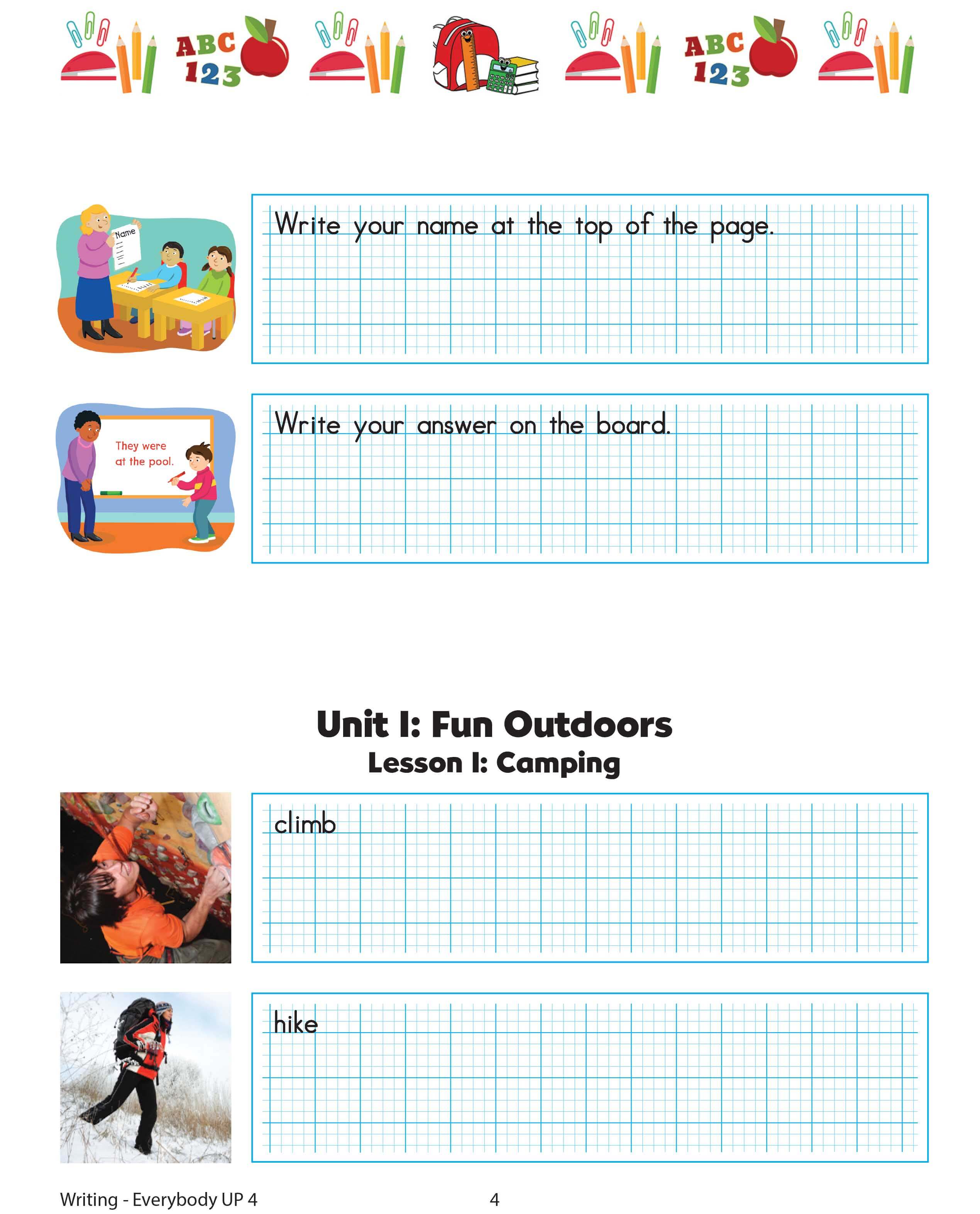 Every Body Up 2nd Tập 4 Writing