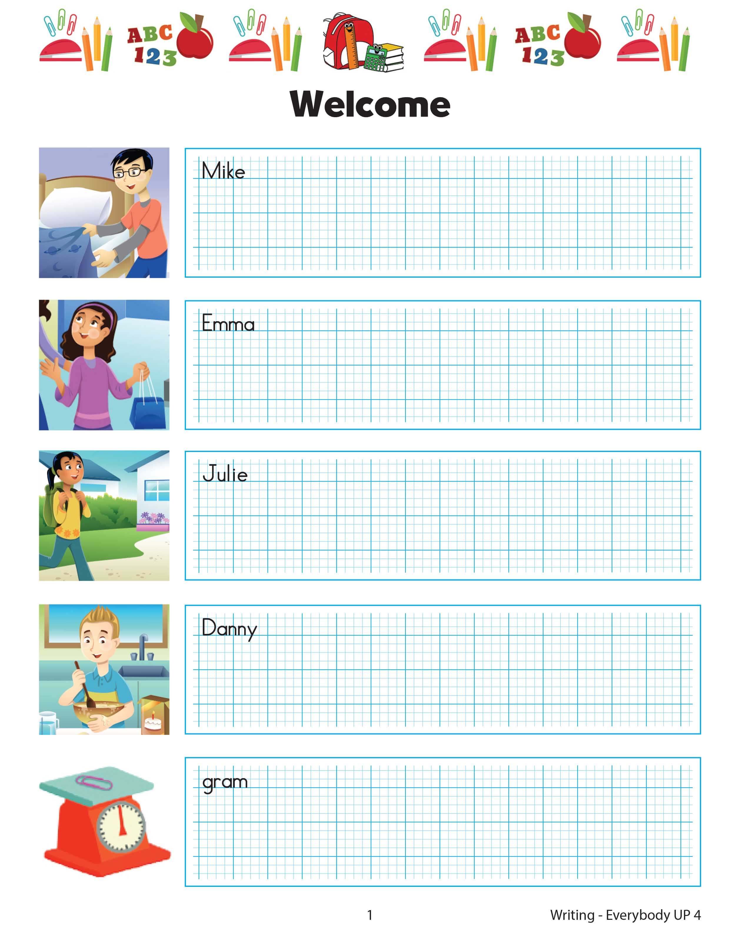 Every Body Up 2nd Tập 4 Writing